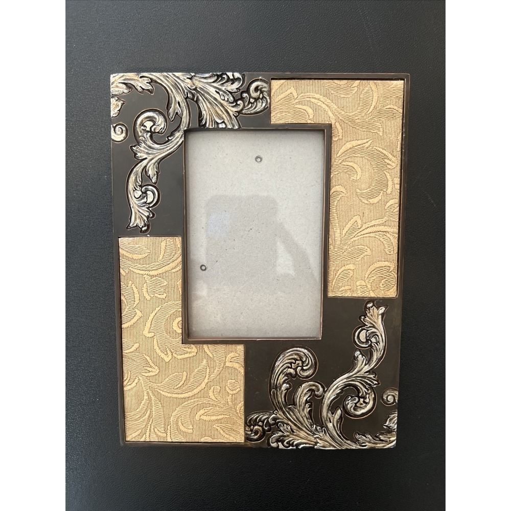Black & Gold Ornate Design Picture‎ Frame Elegant w/ Antique Look